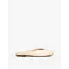 Maison Margiela Womens Tabi Split-toe Leather Ballet Flats Whit In White