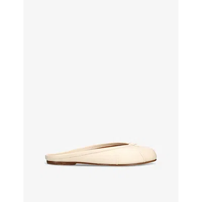 Maison Margiela Womens Tabi Split-toe Leather Ballet Flats Whit In White