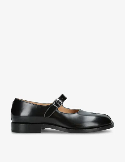 Maison Margiela Bovine Leather Mary Jane Pumps With Sheepskin Detailing And Elegant Buckle Closure In Black