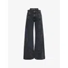Maison Margiela Cut-out Jeans Woman Black In Medium Black Stone