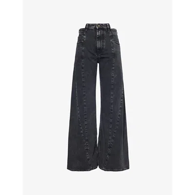 Maison Margiela Womens Medium Black Stone Mmm High Waist Jean