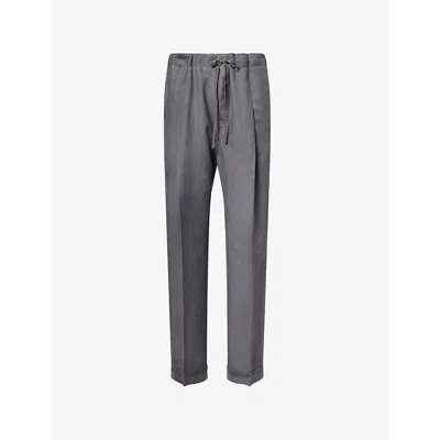 Maison Margiela Womens Formal Wide-leg Wool Trousers Medium Grey