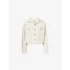 Maison Margiela Womens Murble Sports Cropped Cotton Jacket In White