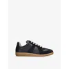 Maison Margiela Mm22 Leather Low Top Sneakers With Suede Trims In Blue