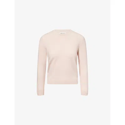 Maison Margiela Womens Pink Round-neck Regular-fit Wool Jumper