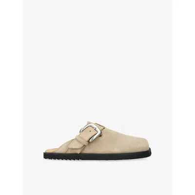 Maison Margiela Womens Tabi Daily Suede Mules Khaki Eur 40 / 7 Uk