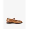Maison Margiela Sun-bleached Leather Tabi Mary Jane Shoes In Tan