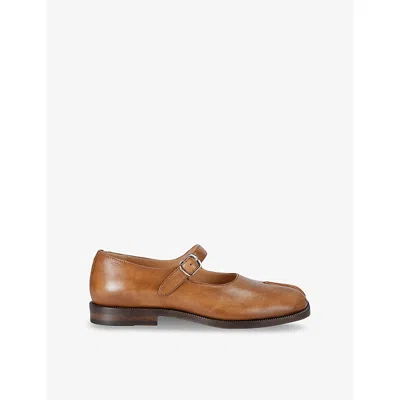 MAISON MARGIELA WOMENS TAN TABI MARY JANE LEATHER SHOES EUR 37 / 4 UK