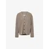 Maison Margiela Womens Walnut V-neck Knitted Wool And Cotton-blend Cardigan In Brown