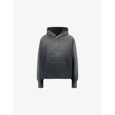 Maison Margiela Womens Washed Black Numbers-embroidered Cotton-jersey Sweatshirt