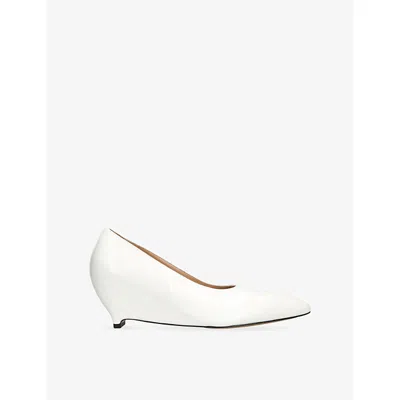 Maison Margiela Womens White H55 Pointed-toe Leather Courts Eur 40 / 7 Uk In Animal Print