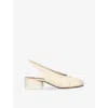 Maison Margiela White Slingback Ballet Shoes With Tabi Toe And Low Block Heel In Leather Woman In White