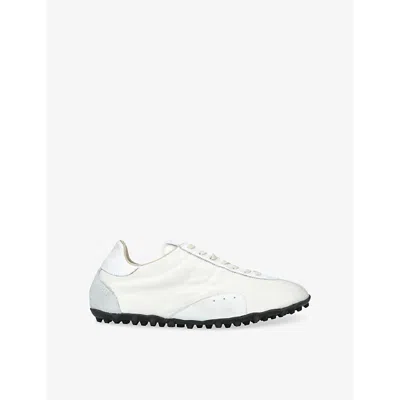MAISON MARGIELA WOMENS SPRINTERS BRANDED WOVEN LOW-TOP TRAINERS WHITE/BLK EUR 38/5 UK