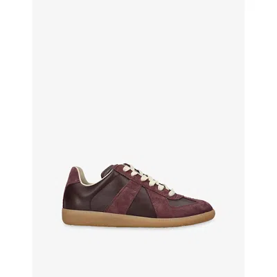 Maison Margiela Womens Wine Comb Replica Leather Trainers Eur 40 / 7 Uk In Brown