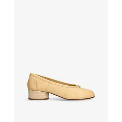 MAISON MARGIELA WOMENS YELLOW TABI BALLERINA LEATHER HEELED SHOES EUR 40 / 7 UK