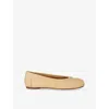 Maison Margiela Tabi Split-toe Leather Ballet Flats In Yellow