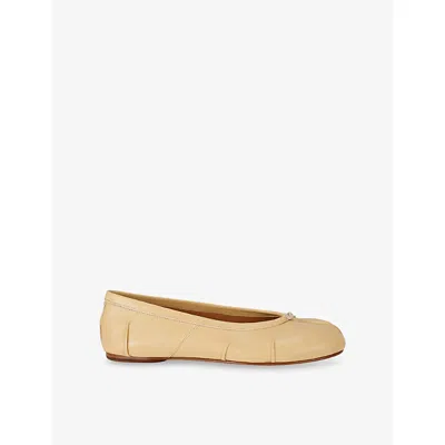MAISON MARGIELA WOMENS YELLOW TABI SPLIT-TOE LEATHER BALLET FLATS EUR 40 / 7 UK