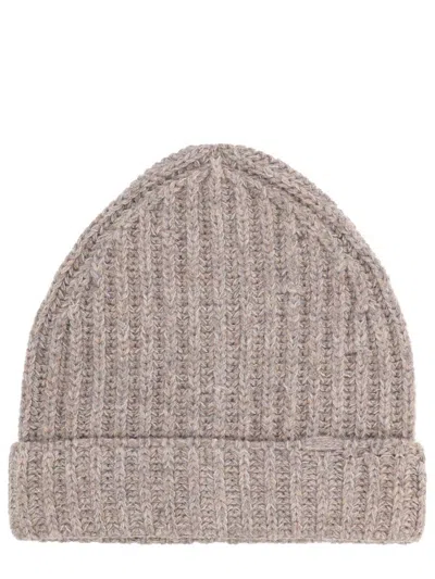 Maison Margiela Wool And Cotton Blend Beanie In Neutral