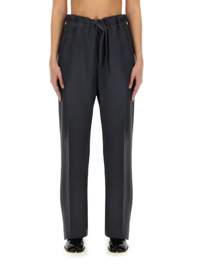 Maison Margiela Wool And Mohair Pants In Dark Avion