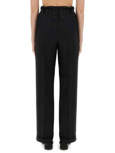 Maison Margiela Wool And Mohair Wide-leg Trousers In Black