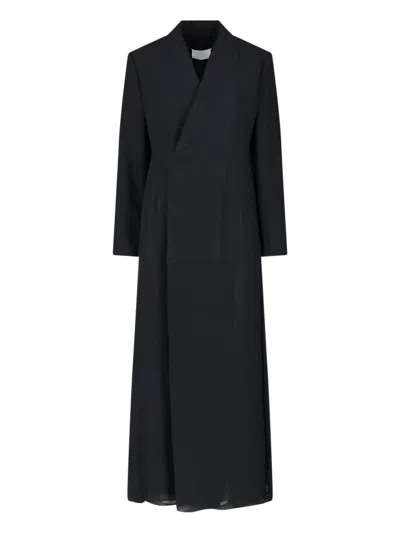 Maison Margiela Wool & Silk-blend Dress With Viscose Lining In Black