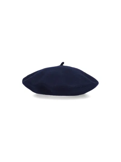 Maison Margiela Wool Beret In Navy