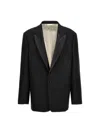 Maison Margiela Striped Single Breast Blazer Jacket In Black