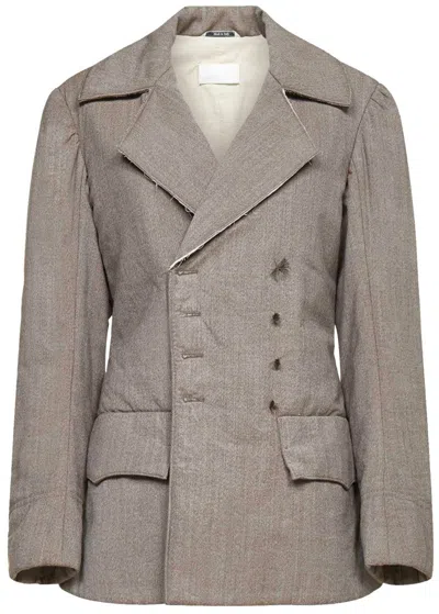 Maison Margiela Padded Blazer In Brown