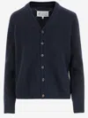 Maison Margiela Wool Blend Cardigan In Blue