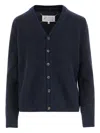 Maison Margiela Wool Blend Cardigan In Blue