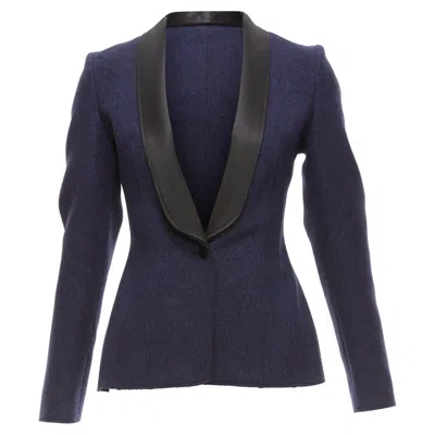 Maison Margiela Wool Blend Satin Collar Tuxedo Blazer In Grey