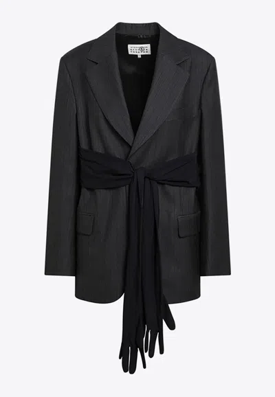 Maison Margiela Wool-blend Single-breasted Blazer In Black