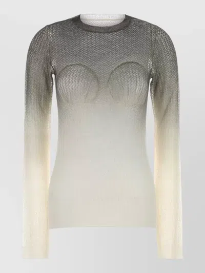 Maison Margiela Wool Blend Sweater Fitted Silhouette Gradient In Multi