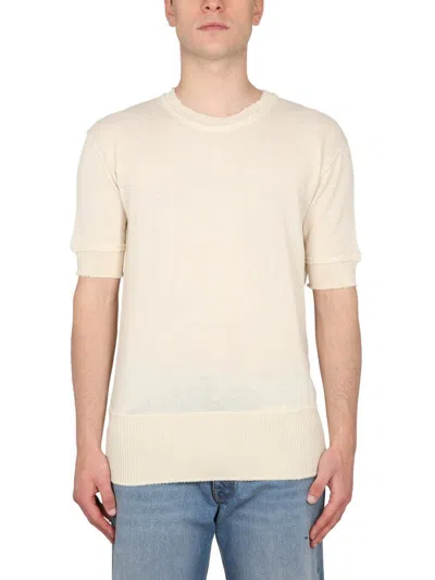 Maison Margiela Wool Blend Sweater In White