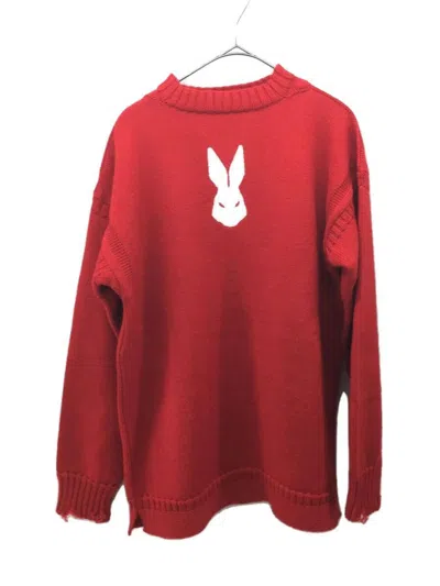 Pre-owned Maison Margiela Wool Bunny Rabbit Knit Sweater In Red