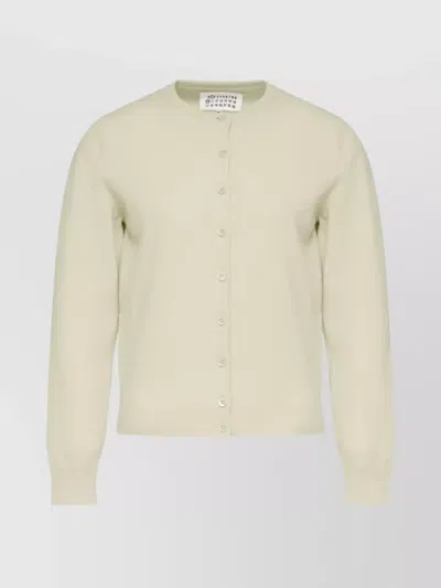 MAISON MARGIELA WOOL BUTTONED CREW NECK CARDIGAN