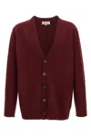 Maison Margiela Wool Cardigan With V-neck And Back Detail In Red