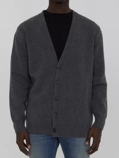 Maison Margiela Wool Cardigan In Gray