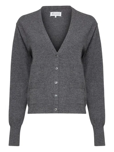 Maison Margiela Wool Cardigan In Gray