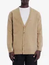 Maison Margiela Melange Cappuccino Wool Blend Cardigan In Beige