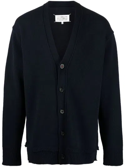 Maison Margiela Wool Cardigan In Black