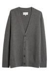 Maison Margiela Wool Cardigan In Charcoal