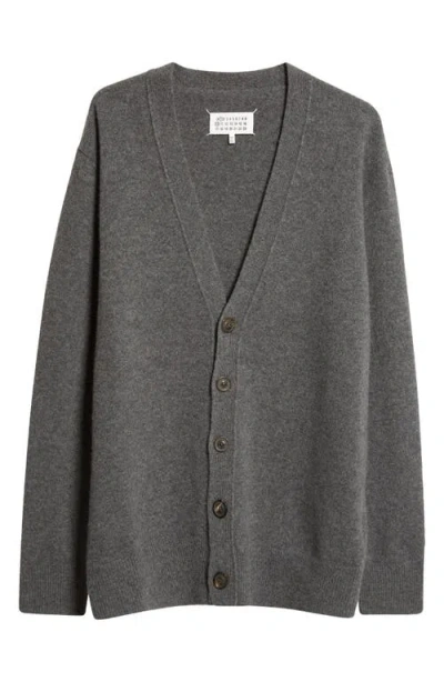 Maison Margiela Wool Cardigan In Charcoal