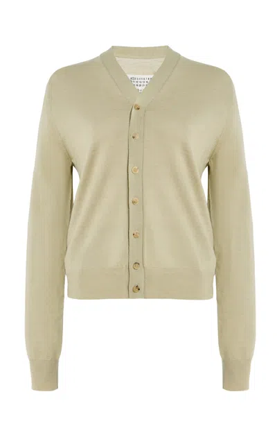 Maison Margiela Wool Cardigan In Green