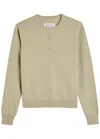 Maison Margiela Virgin Wool Cardigan In Green