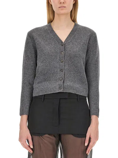 Maison Margiela Wool Cardigan In Grey