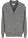 Maison Margiela Cardigan Mit Geripptem Saum In Grey