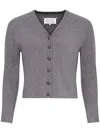 Maison Margiela V-neck Wool Cardigan In Grey