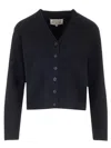 Maison Margiela Long-sleeved Knitted Cardigan In Black