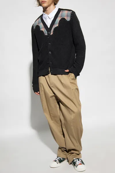 Maison Margiela Wool Cardigan In Navy Blue